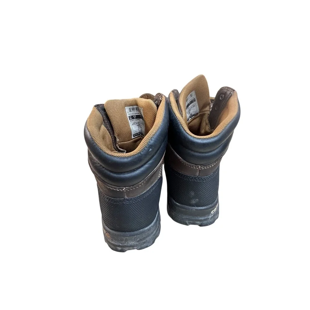 Carhartt Mens CMF6366 Waterproof Work Boots Size 8M Brown Leather Steel‎ Toe